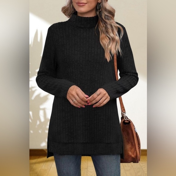 Gentle Slope High Low Thick Turtleneck Sweater - Picture 2 of 4